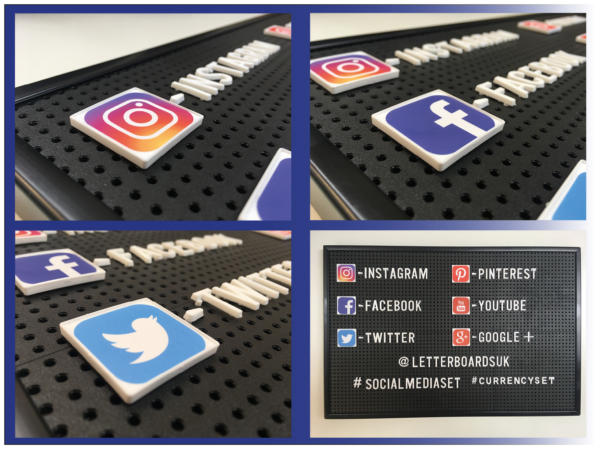 Social Media & Currency Characters - Peg Letterboard