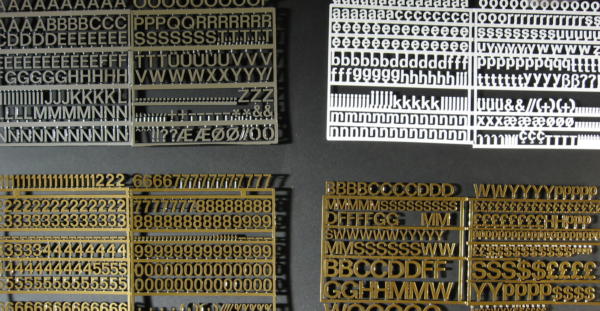 Silver and Gold Characters - Variatex Groove Letterboard